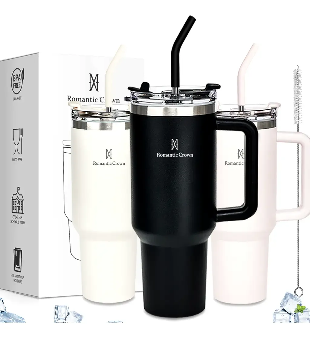 Copo Térmico Gigante 1,2l Com Tampa E Canudo Inox
